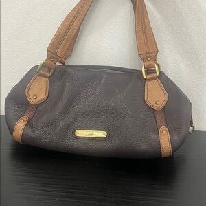 Cole Haan Dark Brown Leather Bag with Gold Accent